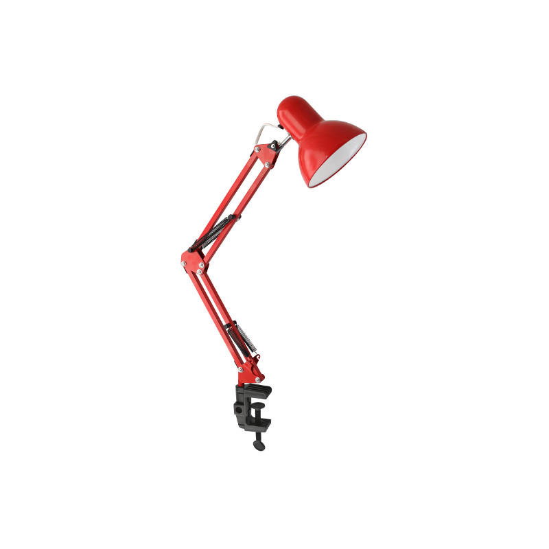 лампа наст Ultraflash UF-312Р C04 60W струбц красн 12896( 91332 )